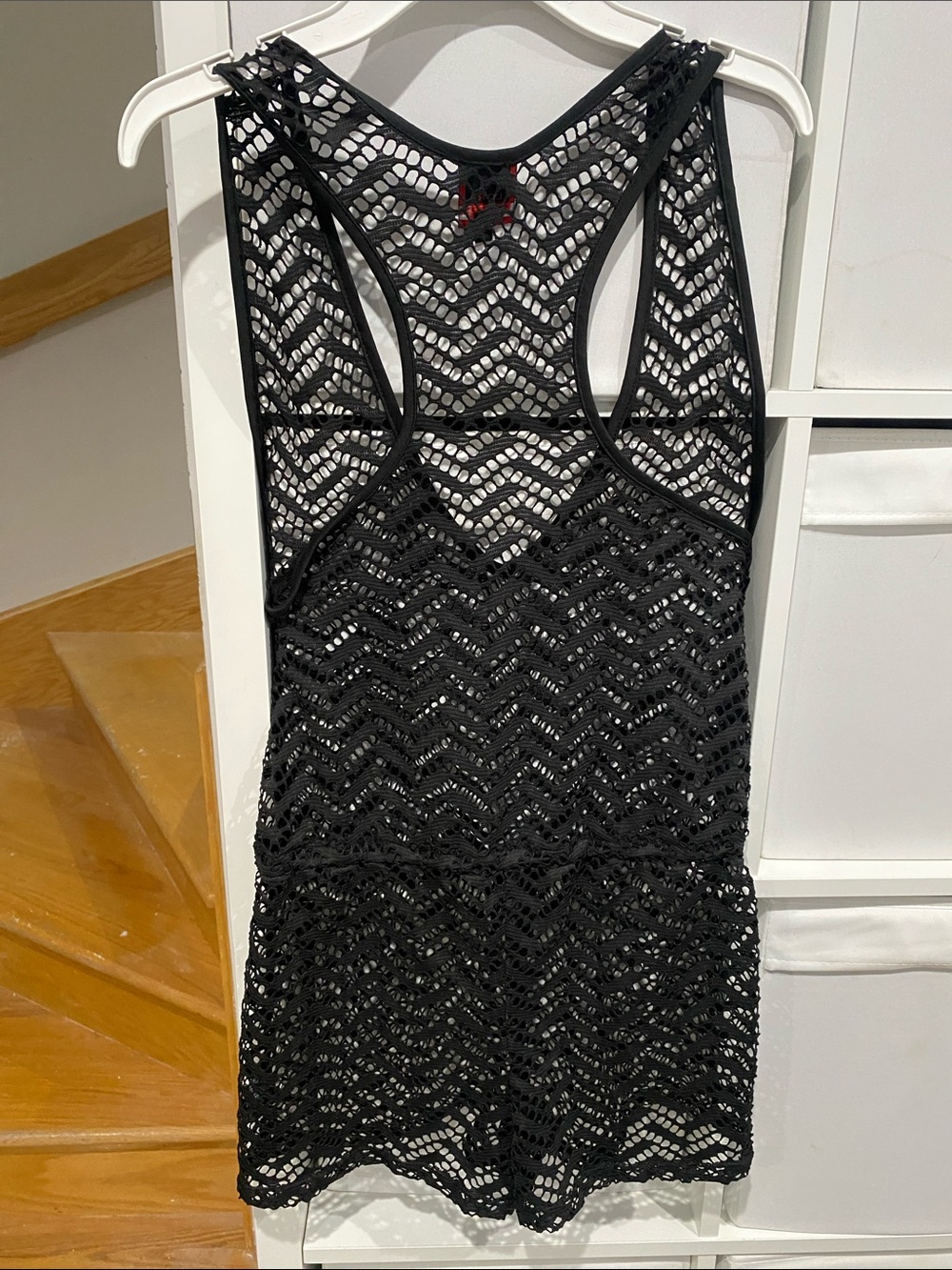 Beach Cover-Up Romper Black Crochet Women Size Xsmall also fits Small - Picture 5 of 5